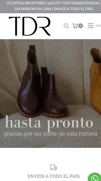 Versión móvil del sitio web